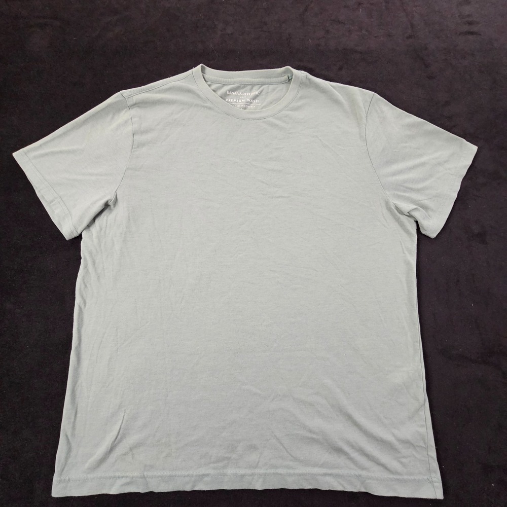 Banana Republic Premium Wash Green Short Sleeve Cotton Blend T-Shirt Men's L